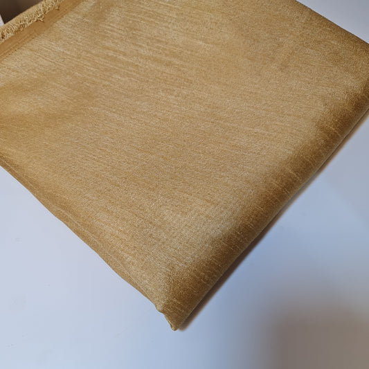 Schlichter Poly-Imitat-Dupion-Rohseiden-Satin-Finish-Patchworkstoff für Kleider, Bastelarbeiten, 111,8 cm (Altgold)