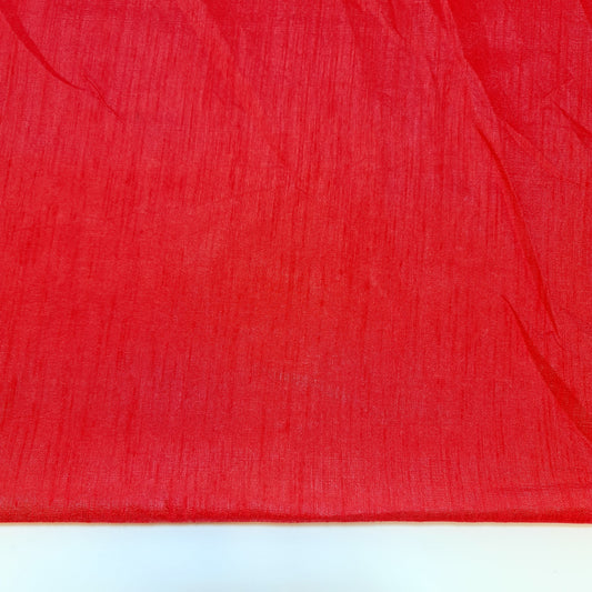 Plain Poly Faux Dupion Raw Silk Satin Finish Dress Craft Patchwork Fabric 44" (Tomato Red)