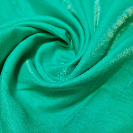 Plain Poly Faux Dupion Raw Silk Satin Finish Dress Craft Patchwork Fabric 44" (Mint)