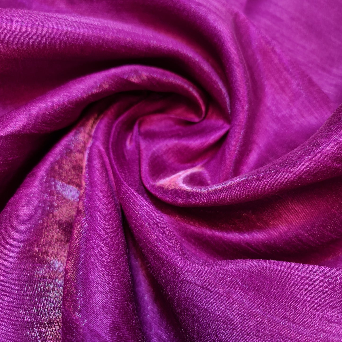 Plain Poly Faux Dupion Raw Silk Satin Finish Dress Craft Patchwork Fabric 44" (Magenta)