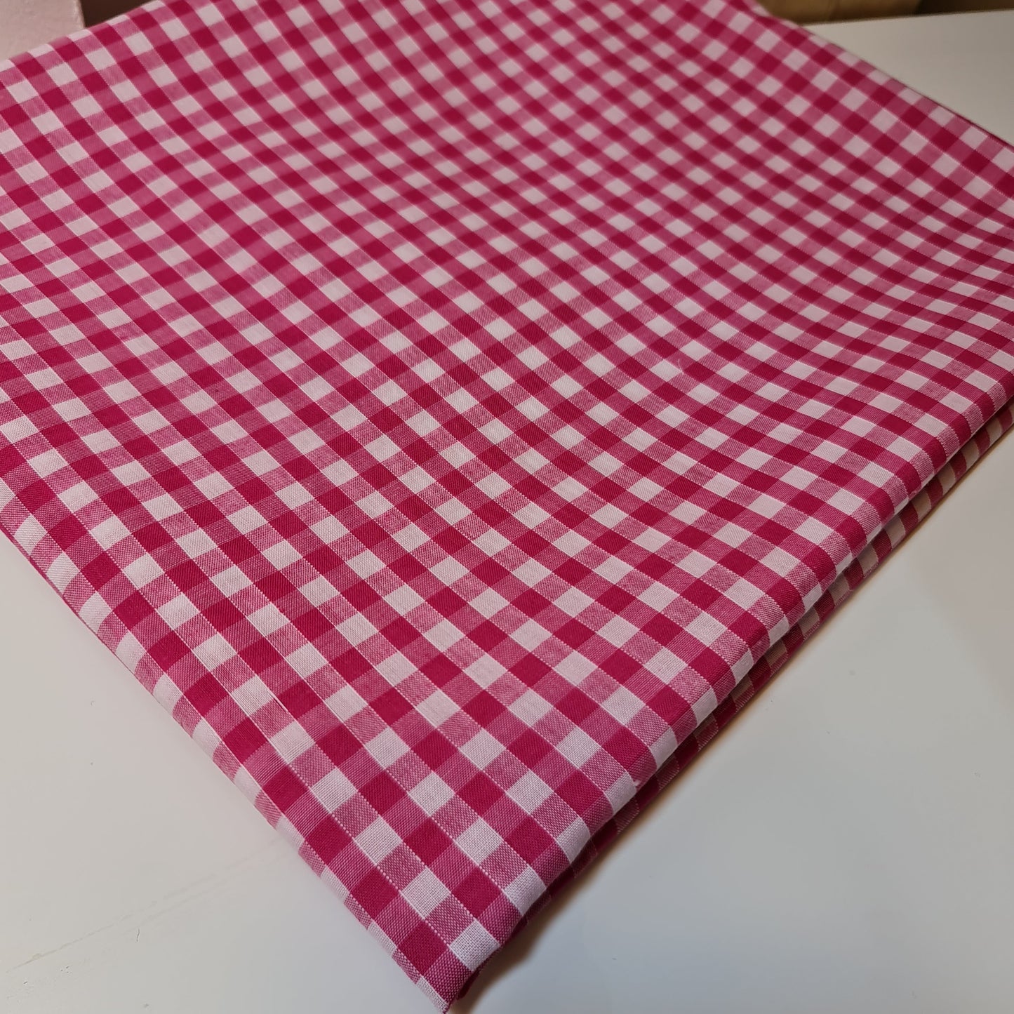 Polycotton-Stoff, 1/4 Zoll, Gingham-Karomuster, Material für Kleider, Bastelarbeiten, Uniformen, kariert, 112 cm (Kirschrot)