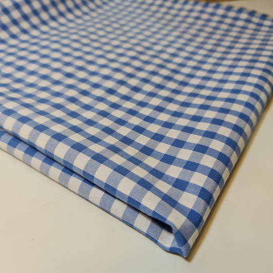 Polycotton-Stoff, 1/4 Zoll, Gingham-Karomuster, Material für Kleider, Bastelarbeiten, Uniformen, kariert, 112 cm (Hellblau)