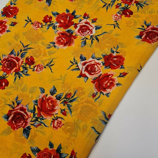 Weicher Poly-Crêpe-Kleiderstoff mit sommerlichem Blumendruck, 147,3 cm, Meterware (Design 2)