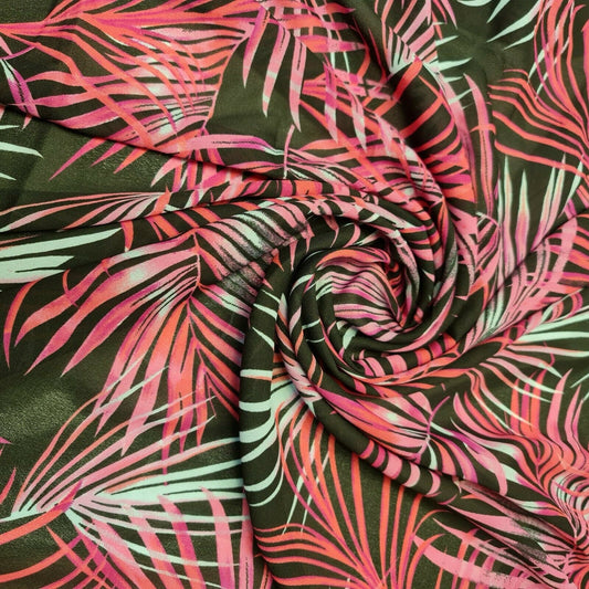 Weicher Poly-Crêpe-Kleiderstoff mit sommerlichem Blumendruck, 147,3 cm, Meterware (Design 3)