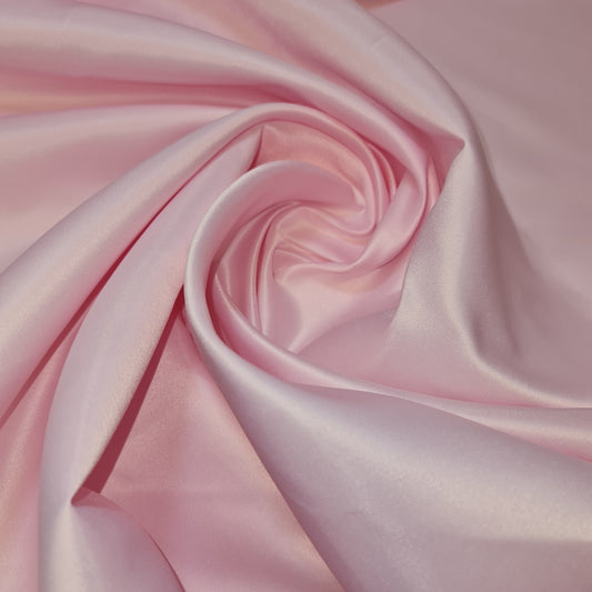 Premium Dull Duchess Bridal Satin Fabric Bridal Dress Prom Material Crepe Back (Pink)