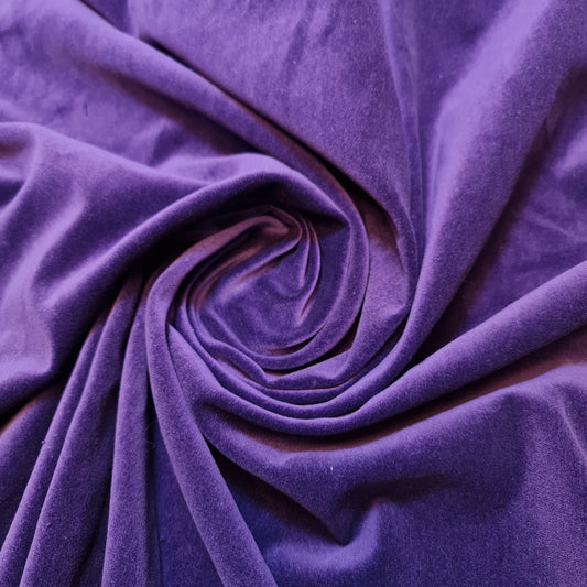 100% Cotton Velvet Fabric Costume Dress Craft Upholstery Material 44" (Purple)