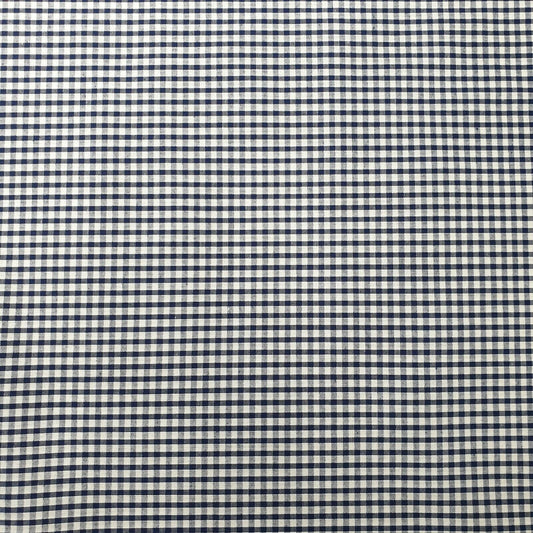 Navy Blue Gingham Polycotton Fabric 1/8" Check Sewing Dressmaking Curtains Uniform Table cover Material 44" Meter