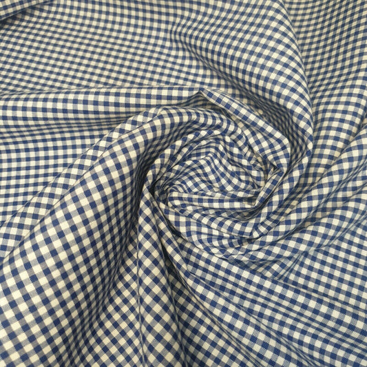 Gingham-Stoff aus Polycotton, 1/8 Zoll, kariert, zum Nähen, Schneidern, Vorhänge, 112 cm, 44 Zoll breit (Königsblau)