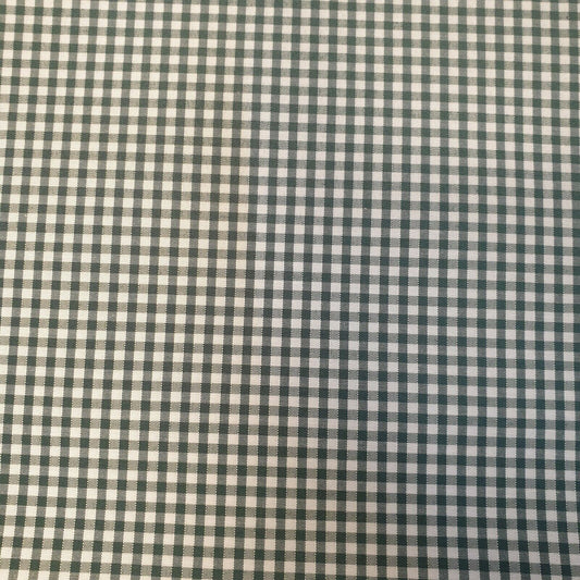 Gingham Polycotton Fabric 1/8" Check Sewing Dressmaking Curtains 112cm 44" Wide (Bottle Green)
