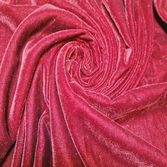 Maroon Luxury Micro 9000 Three Crown Triple Velvet Material Dress Craft 44” Fabric By The Meter