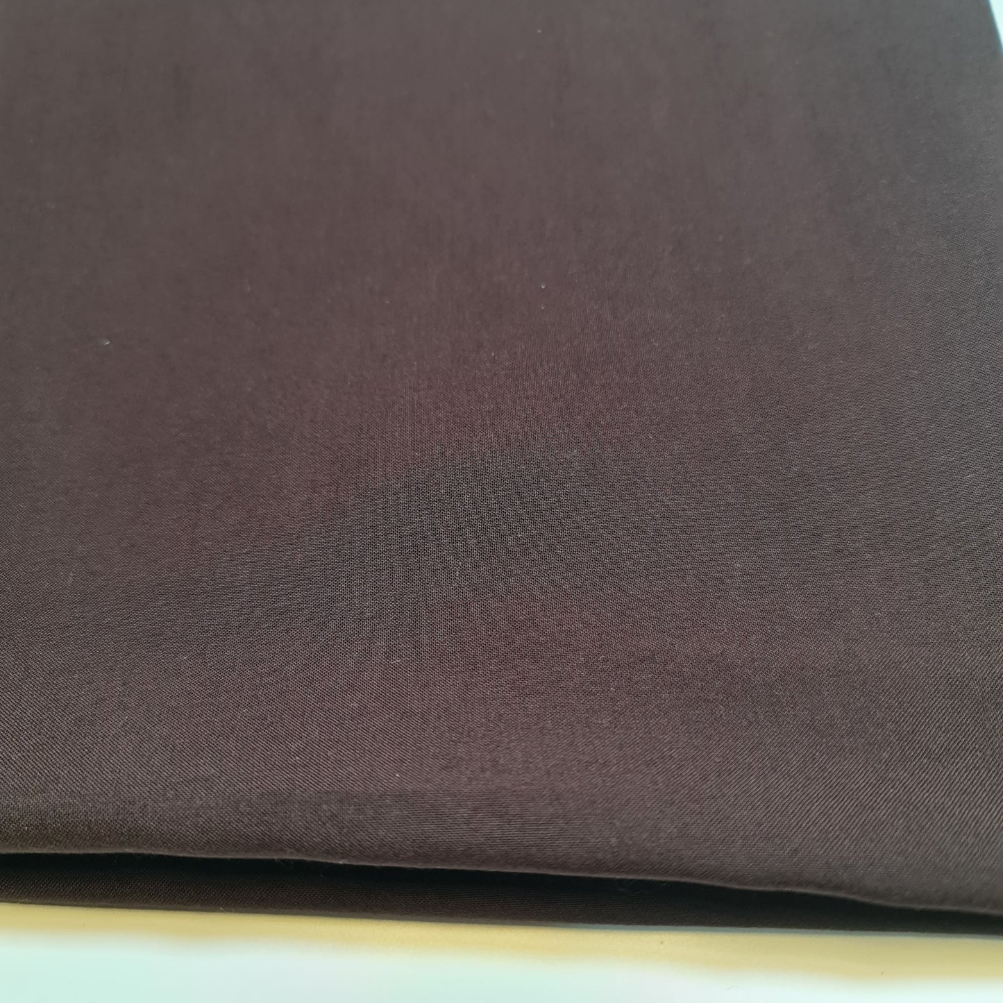 Poly Viscose/Cotton Plain Fabric Non Stretch Dress Craft Material 58" Meter (Brown)