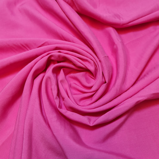 Poly Viscose/Cotton Plain Fabric Non Stretch Dress Craft Material 58" Meter (Candy Pink)