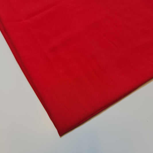 Poly Viscose/Cotton Plain Fabric Non Stretch Dress Craft Material 58" Meter (Red)