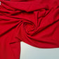 Poly Viscose/Cotton Plain Fabric Non Stretch Dress Craft Material 58" Meter (Bright Red)