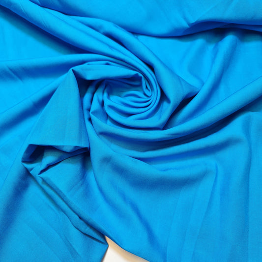 Poly Viscose/Cotton Plain Fabric Non Stretch Dress Craft Material 58" Meter (Kingfisher)