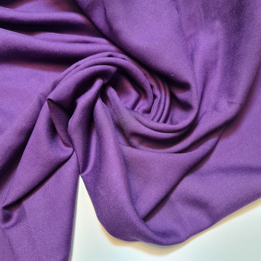 Poly Viscose/Cotton Plain Fabric Non Stretch Dress Craft Material 58" Meter (CADBURY PURPLE)