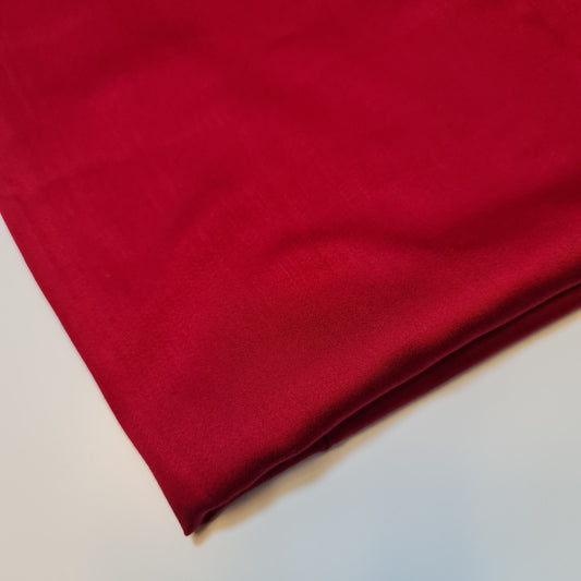 Unifarbener Stoff aus Polyviskose/Baumwolle, nicht dehnbar, Material zum Basteln von Kleidern, 147,3 m (Kirschrot)