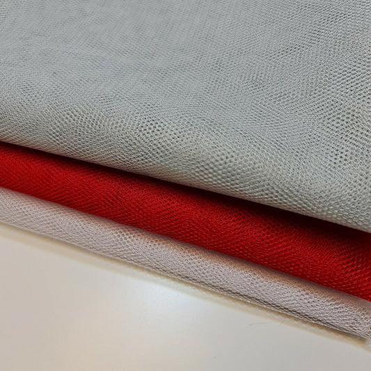 Netzstoff für Kleider, Tüll, Netzstoff, Tanzbekleidung, Stiefmütterchen, Brautkleid, Kleid, Tutu, pro Meter, 152,4 cm (rot)
