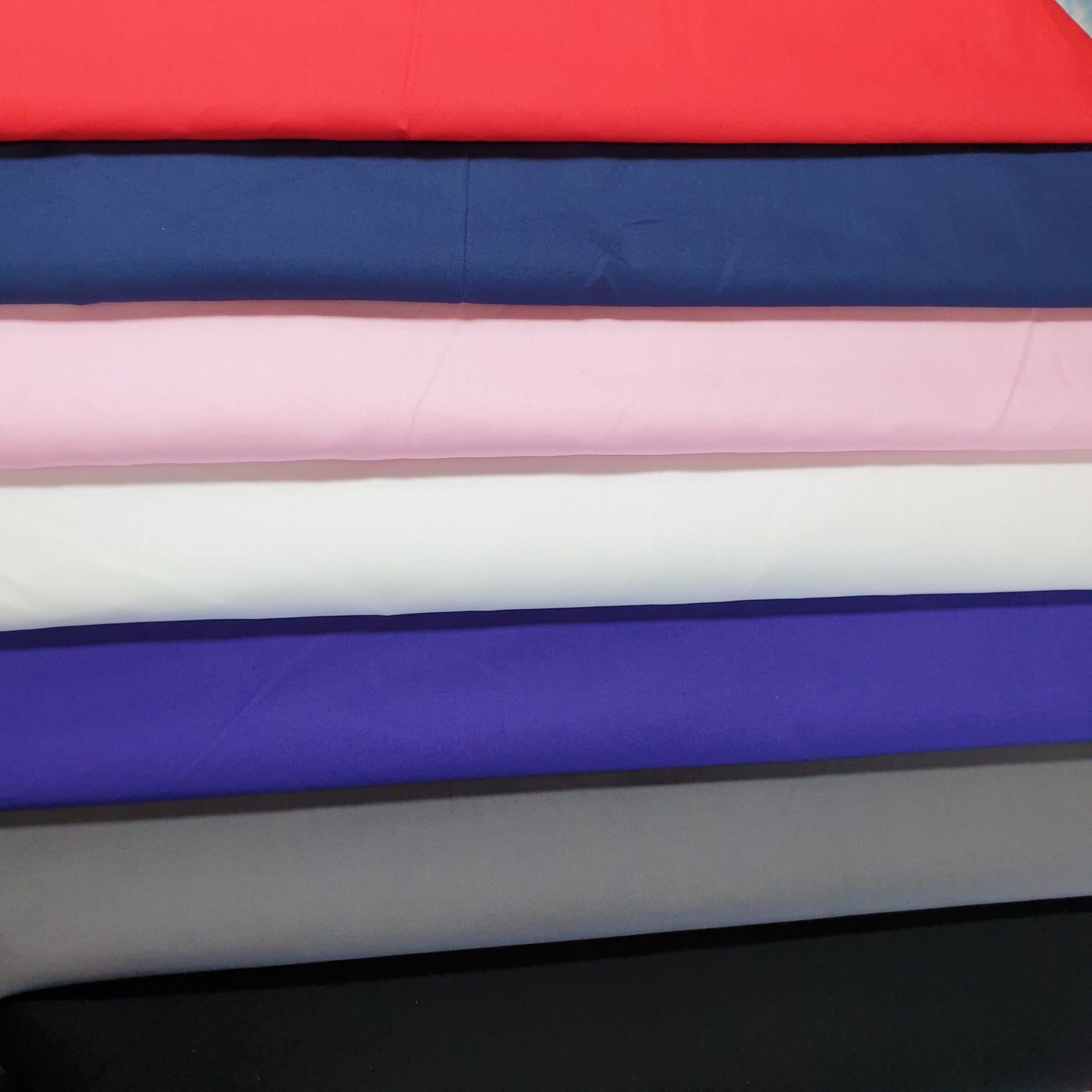 100% Cotton Plain Colours Woven Poplin Fabric Dress Material Crafts Quilting 58" (Navy Blue)