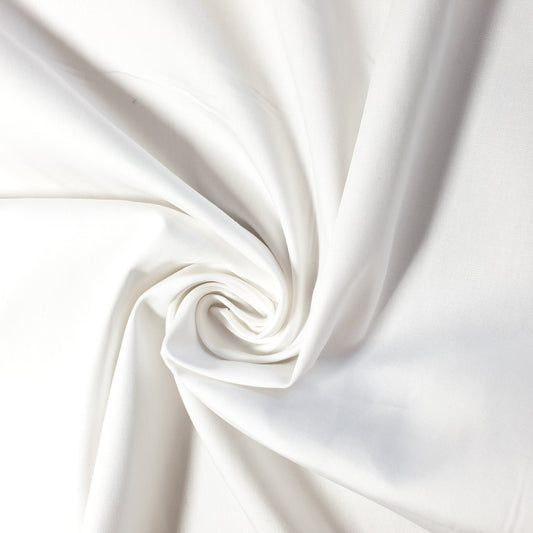 100% Cotton Plain Colours Woven Poplin Fabric Dress Material Crafts Quilting 58" (White)