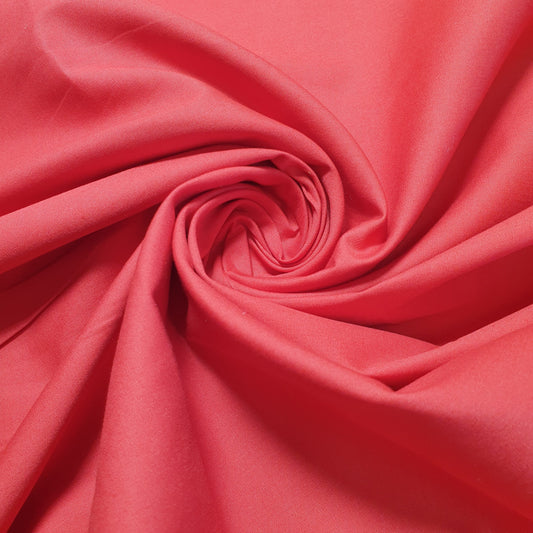 100% Cotton Plain Colours Woven Poplin Fabric Dress Material Crafts Quilting 58" (Red)