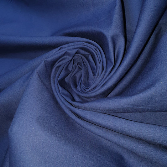 100% Cotton Plain Colours Woven Poplin Fabric Dress Material Crafts Quilting 58" (Navy Blue)