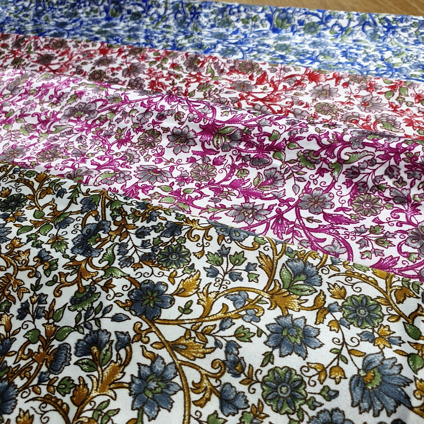 Floral Silk Satin Printed Dress Drape Fabric Material 58" By The Meter d#2 (Colour 4)