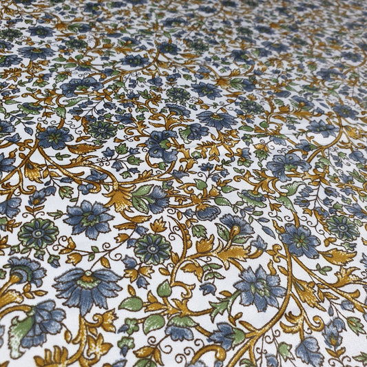 Floral Silk Satin Printed Dress Drape Fabric Material 58" By The Meter d#2 (Colour 1)