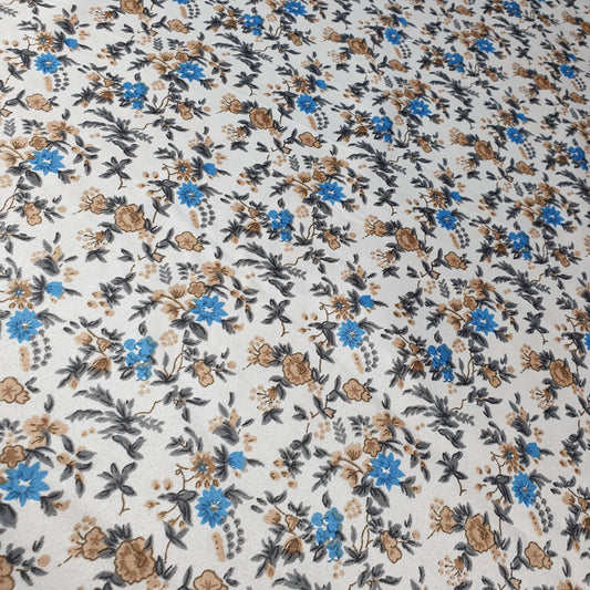 Blumenmuster, bedruckter Seidensatinstoff für Kleider, 147,3 cm, Meterware, d#3 (Farbe 2)