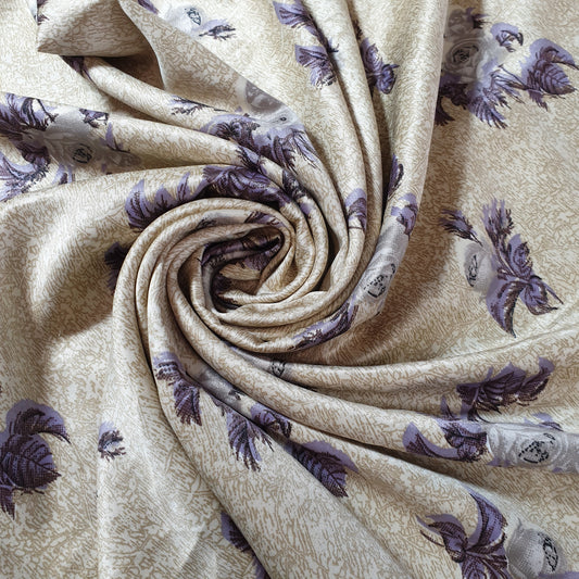 Blumenmuster, bedruckter Seidensatin, Kleiderstoff, 147,3 cm, Meterware (Farbe 2)