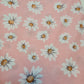 100% Cotton Poplin Daisy Flower Print Fabric Dress Craft Soft Fabric 58" Meter (Pink Base)