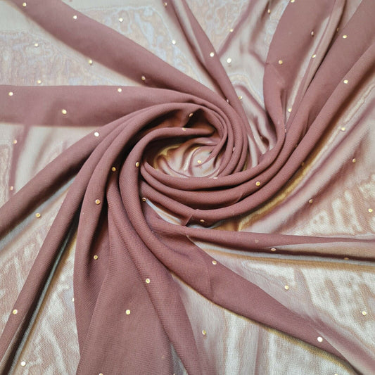 Animal Floral Printed Soft Poly Crepe Dress Drape Craft Fabric 58" By Meter (Dew Drop Burgundy)