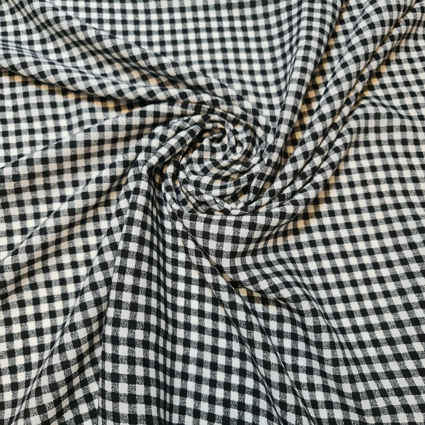 Viscose Fabric 1/8" Black Gingham Check Material Dress Craft Uniform Checked 58"