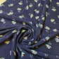 Soft Blue Crepe Spring Floral Print Dress Craft Fabric 58" By The Meter