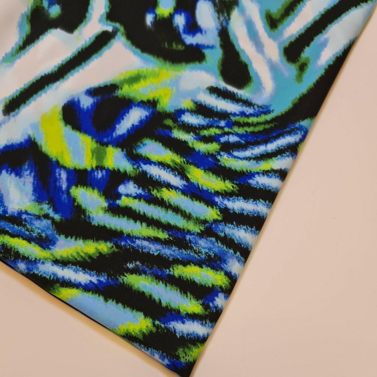 Soft Neon Print Crepe Zebra Black Print Dress Craft Fabric 58" By The Meter