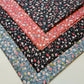 100% Cotton Poplin Ditsy Flower Print Fabric Dress Craft Soft Fabric 58" Meter (Black)