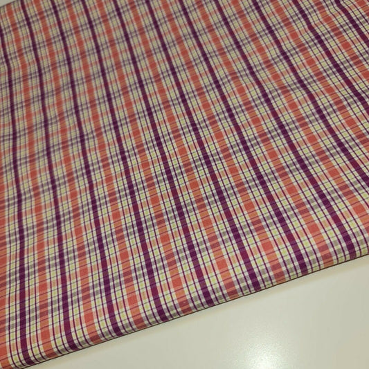 100% Cotton Soft Tartan Stripes Print Fabric Dress Craft Soft Fabric 58" Meter (Design -8)