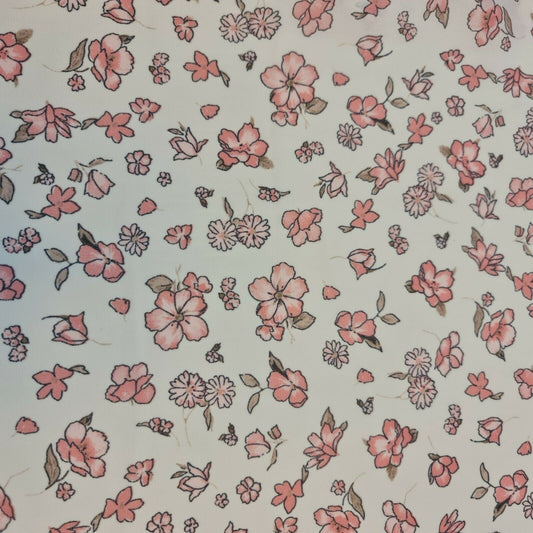 Summer Floral Print Soft Poly Crepe Dress Drape Craft Fabric 58" By The Meter