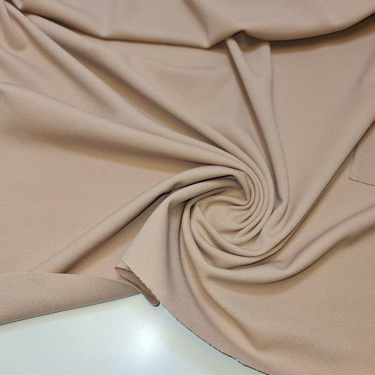 Scuba Crepe Fabric 4 way Stretch Elastane Jersey Spandex Dress Material 58" wide (Nude Pink)