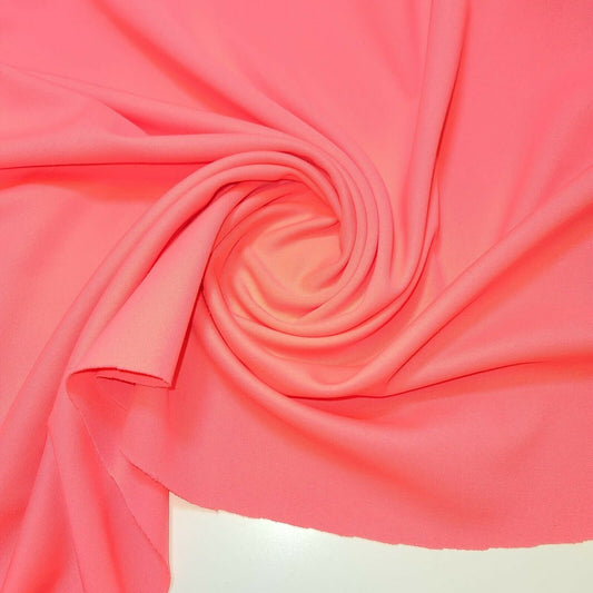 Scuba Crepe Fabric 4 way Stretch Elastane Jersey Spandex Dress Material 58" wide (Neon Pink)