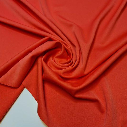 Coral Pink Scuba Crepe Fabric – 4-Way Stretch Jersey Spandex – 58” Wide – Dressmaking & Craft Material (By the Meter)