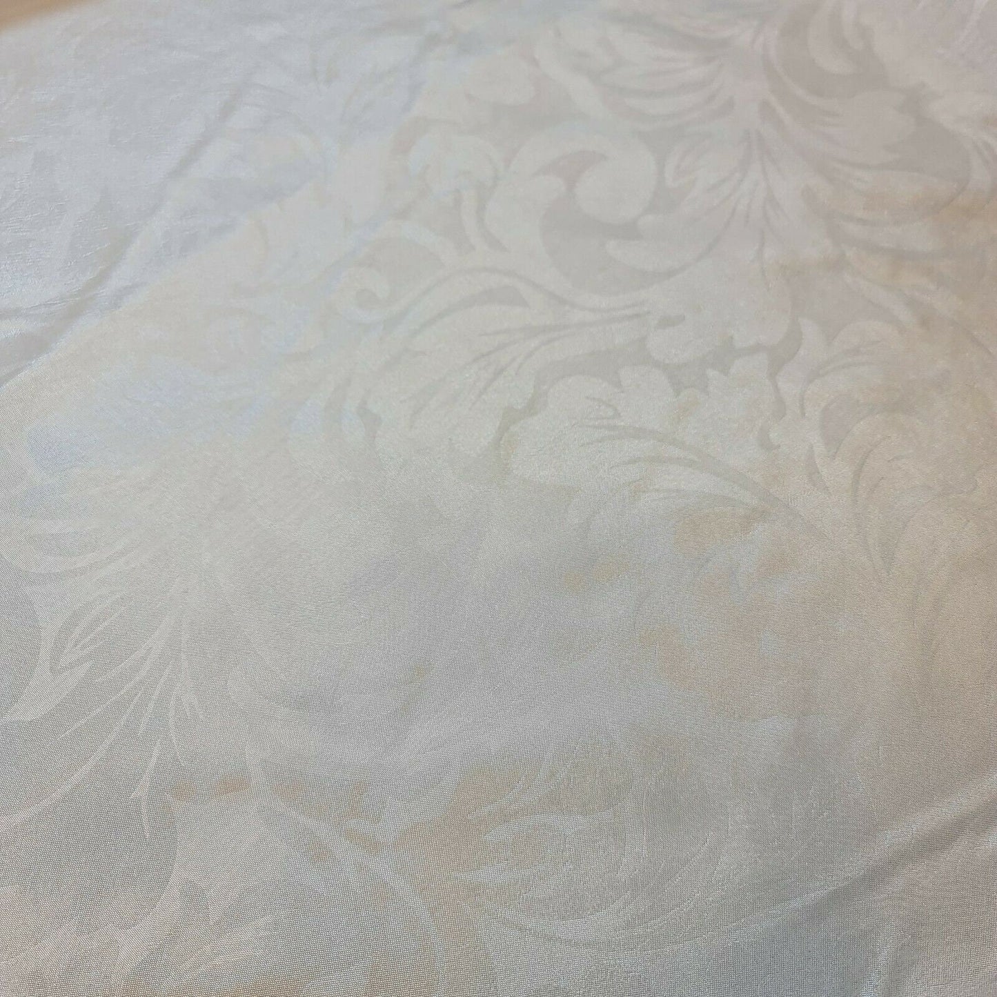 Luxurious Self Print Faux Silk Taffeta Dress Craft Cushion Curtain Fabric 58" (White)