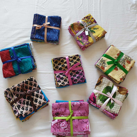 8 Pcs 100% Cotton Floral Fabric Assorted Pre-Cut 50X50cm Fat Quarter Craft Quilting Patchwork Bundle