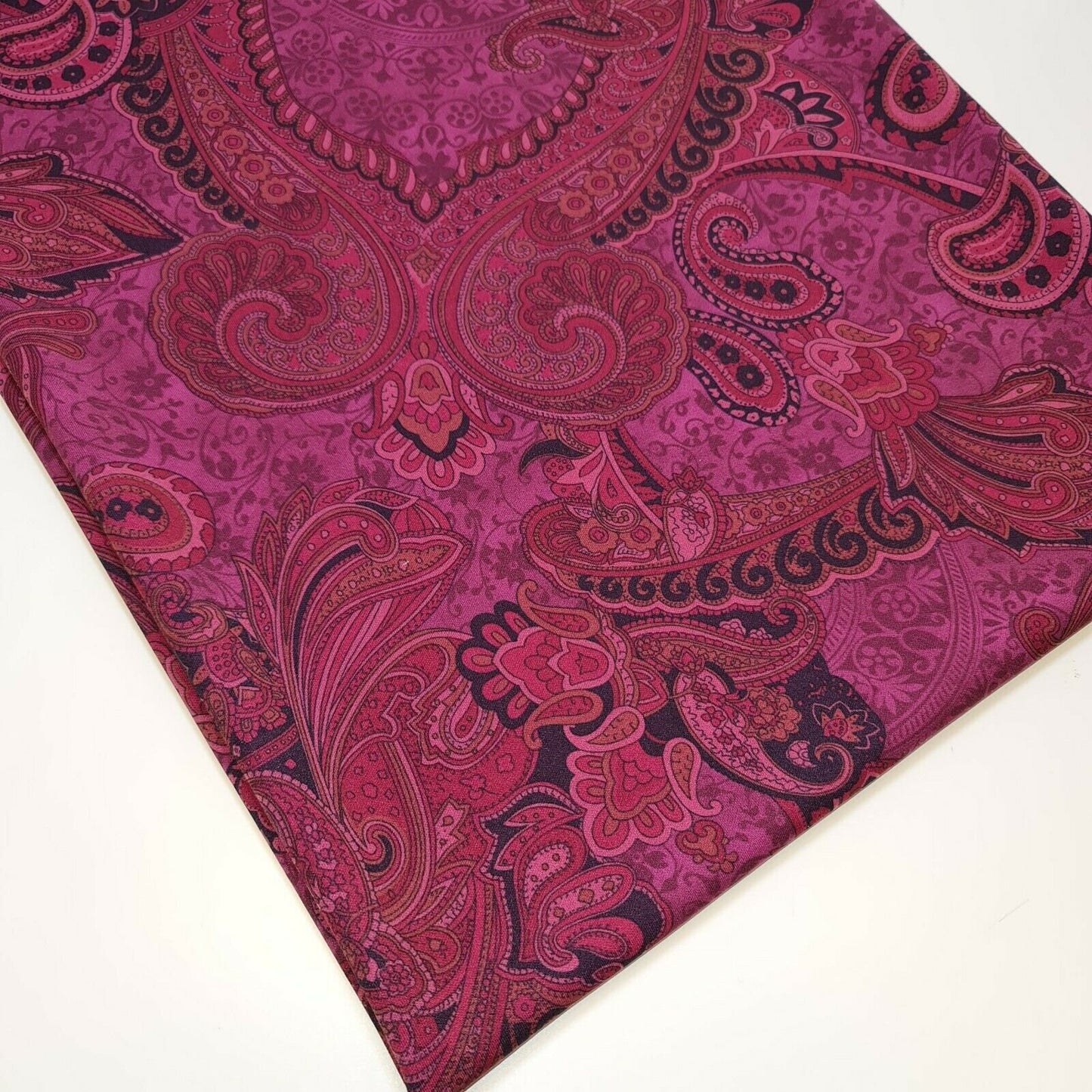 Paisley Mandala Cerise Bodycon Scuba Dress Jersey Stretch Fabric Material 52"