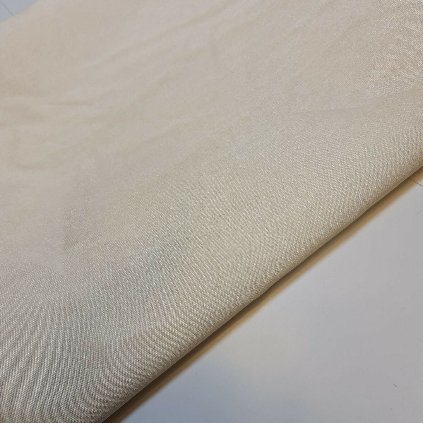 Plain Dyed Slub Shot Faux Dupion Raw Silk 100% Polyester Fabric Craft By Meter (Cream)