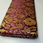 Luxurious Floral Gold Metallic Indian Banarasi Brocade Fabric 44" By The Meter (BURGUNDY)