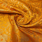 Luxurious Floral Gold Metallic Indian Banarasi Brocade Fabric 44" By The Meter (MUSTARD)