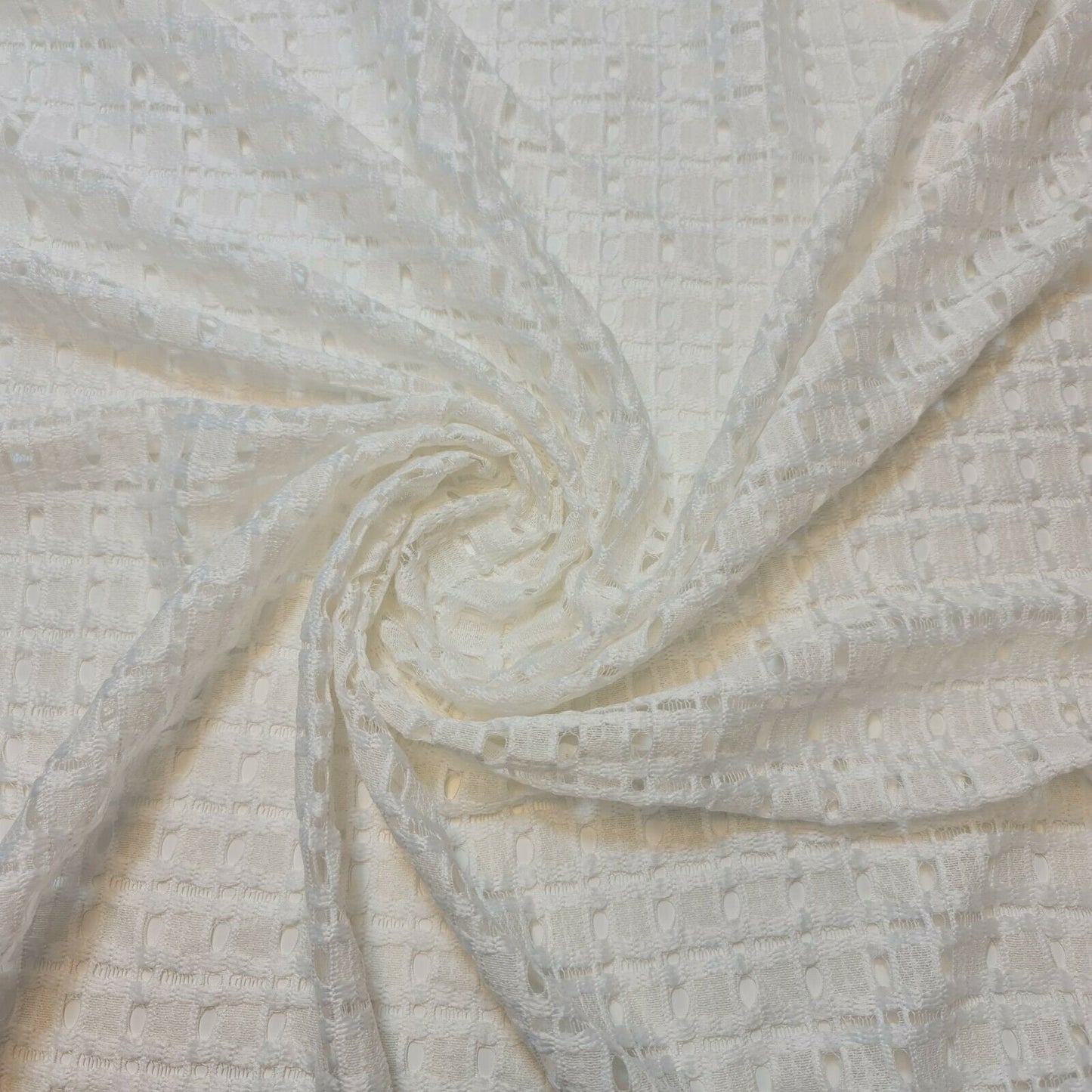 Luxurious Ivory/Cream Crochet Knit Lace Fabric Per Metre 58" By Meter