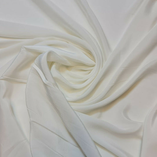 Ivory French Crepe De Chine Dress Craft Fabric Silky Plain Dyed 44"