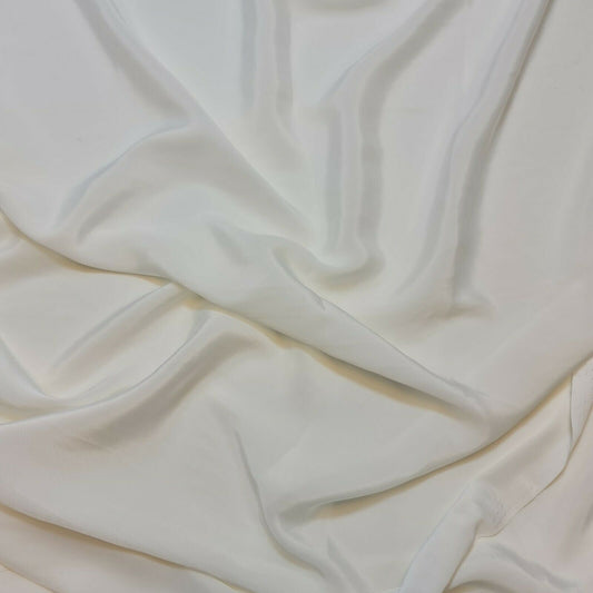 Ivory French Crepe De Chine Dress Craft Fabric Silky Plain Dyed 44"